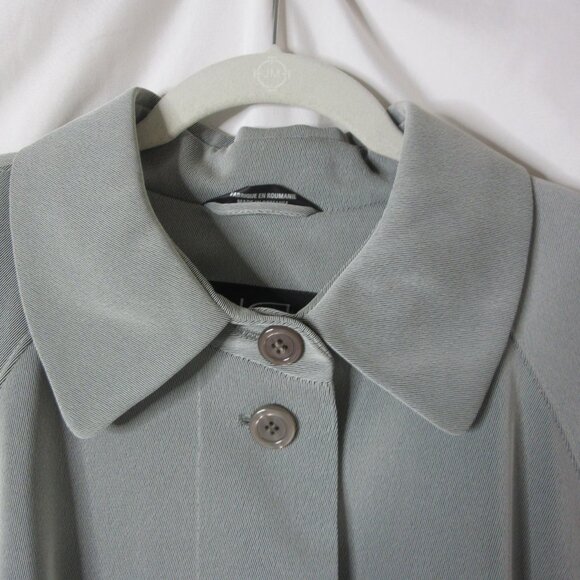 Utex Design Trench Coat Woman's Button Up Pockets Lined Full Length Gray Size 14 - Picture 9 of 15